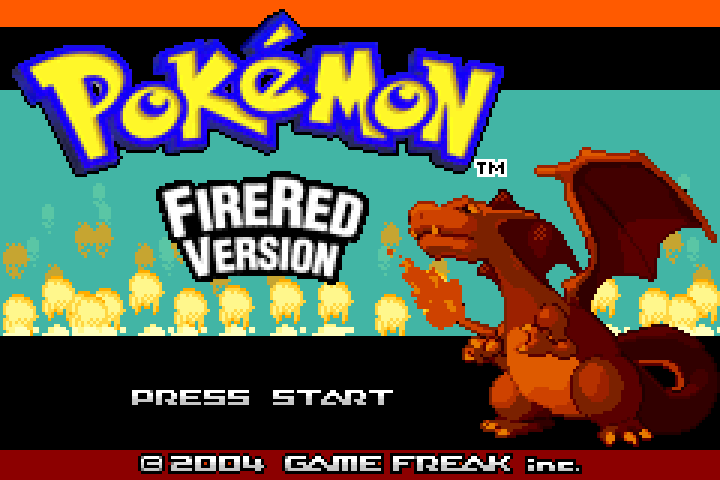 Pokémon FireRed — title screen.