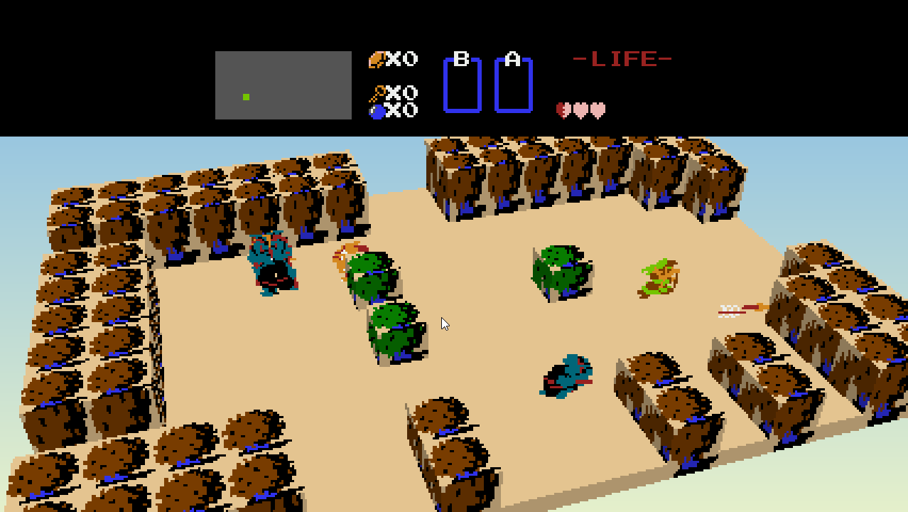 Voxel Zelda with enemies