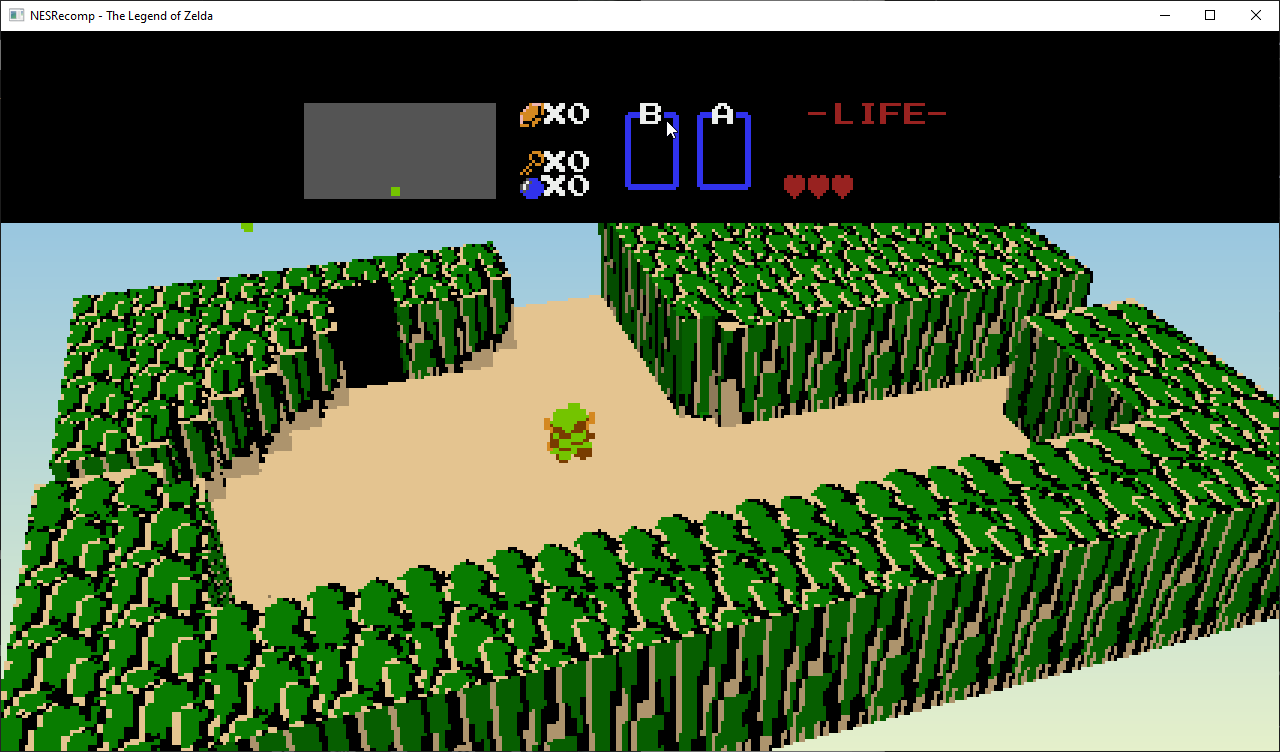 Zelda overworld as a voxel diorama